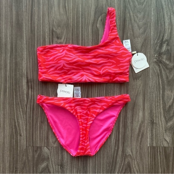 Peixoto Theo Asymmetric Printed Bikini Top & Bella Printed Bikini Bottom - Picture 1 of 6